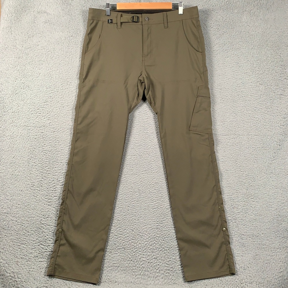 Prana Zion Straight Fit Pants Mens 35x34 Brown Stretch Hiking Outdoor Cargo Pant